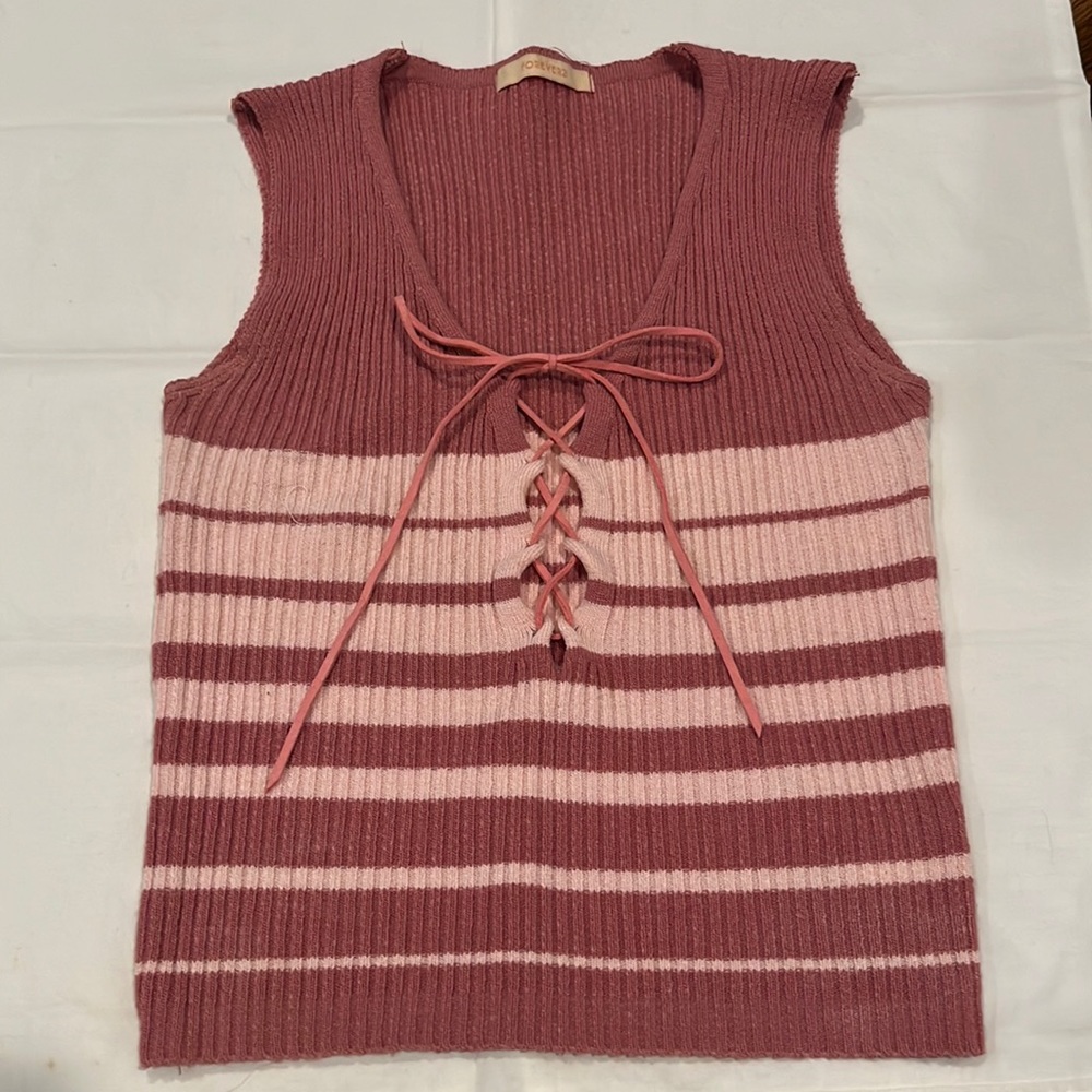 Pink Knit Tank Top